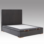 Κρεβάτι με Κεφαλάρι και Αποθηκευτικό Χώρο Hauz Scarlet 200X200 Veniche Charcoal Grey